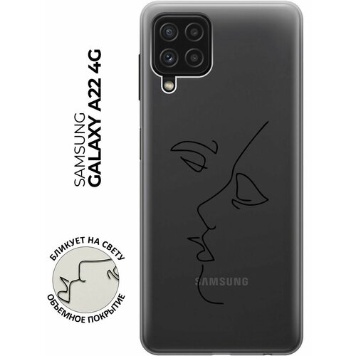 Силиконовый чехол с принтом Faces для Samsung Galaxy A22 / M32 / M22 / Самсунг А22 / М32 / М22 силиконовый чехол на samsung galaxy a22 m32 m22 самсунг а22 м32 м22 silky touch premium с принтом go sleep сиреневый