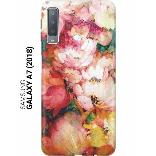 GOSSO Ультратонкий силиконовый чехол-накладка для Samsung Galaxy A7 (2018) с принтом Яркие цветы gosso ультратонкий силиконовый чехол накладка для samsung galaxy a7 2018 с принтом милый котенок
