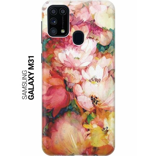 ультратонкий силиконовый чехол накладка для samsung galaxy note 9 с принтом яркие цветы Ультратонкий силиконовый чехол-накладка для Samsung Galaxy M31 с принтом Яркие цветы