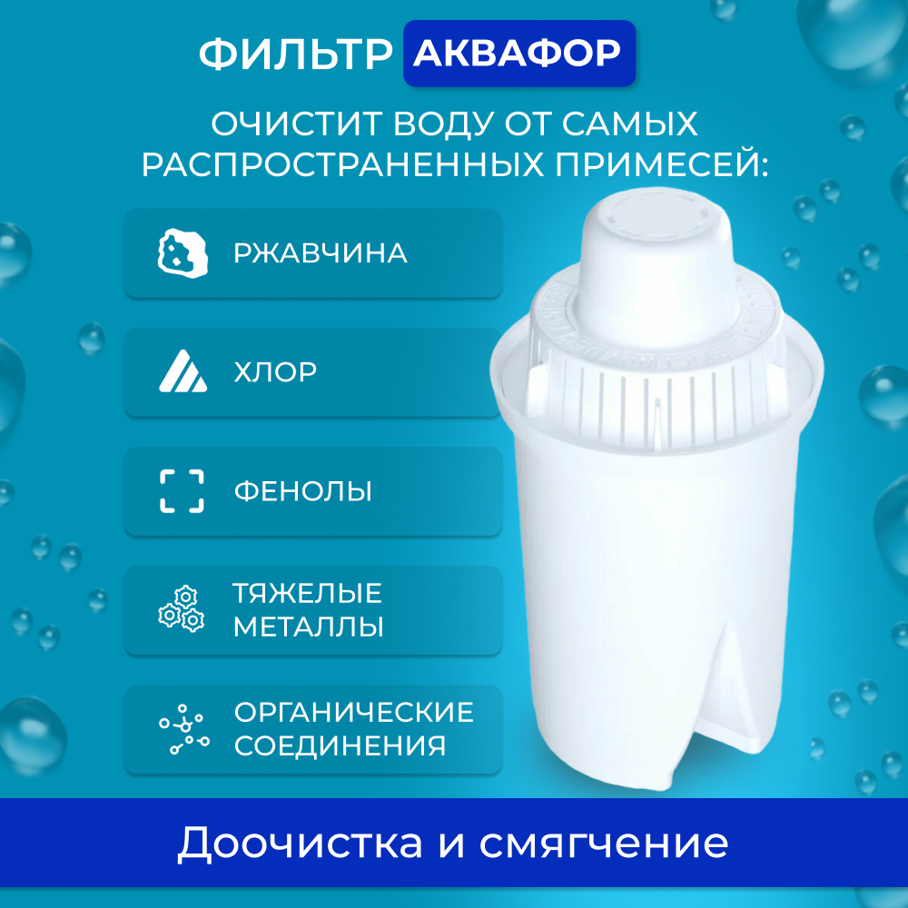 Картридж к фильтру кувшину для жесткой воды Аквафор B16 (В100-16) набор из 2 шт.