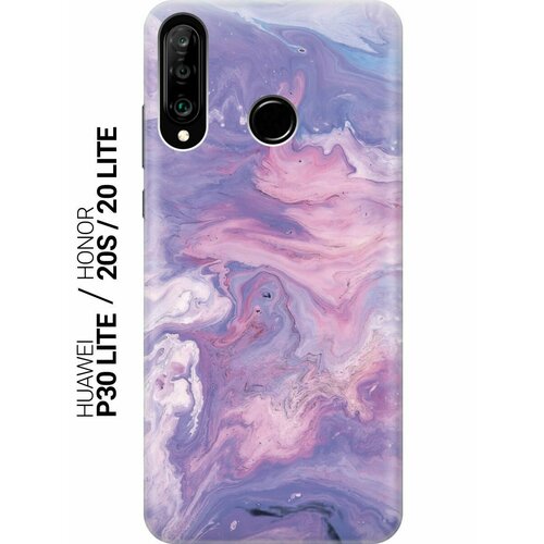 Ультратонкий силиконовый чехол-накладка ClearView для Huawei P30 Lite, Honor 20S, Honor 20 Lite с принтом Purple Marble ультратонкий силиконовый чехол накладка clearview для honor 9a с принтом purple marble