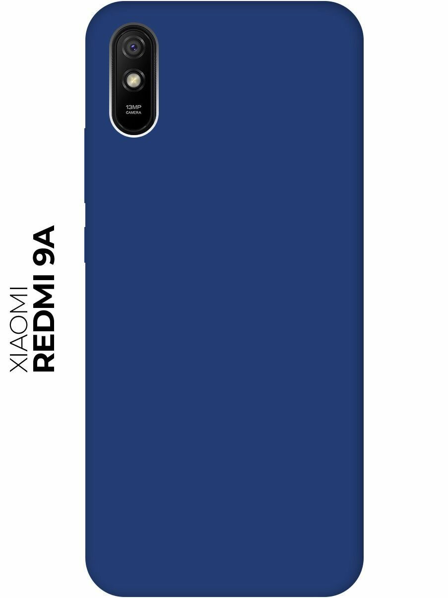 Матовый чехол на Xiaomi Redmi 9A / Сяоми Редми 9А Soft Touch синий