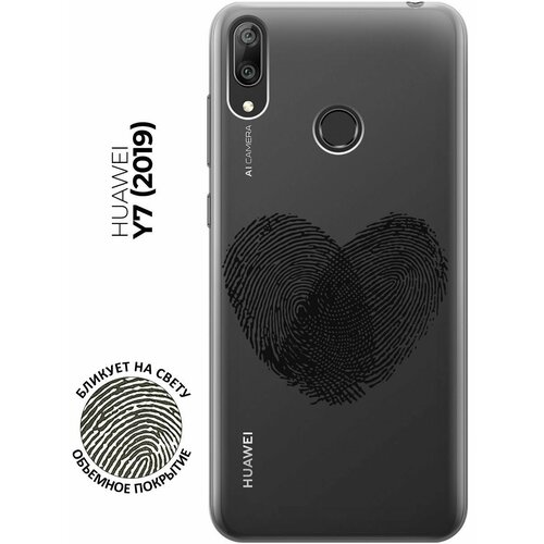 Силиконовый чехол с принтом Lovely Fingerprints для Huawei Y7 (2019) / Хуавей У7 2019 силиконовый чехол на huawei y7 2019 хуавей у7 2019 с 3d принтом kiss прозрачный