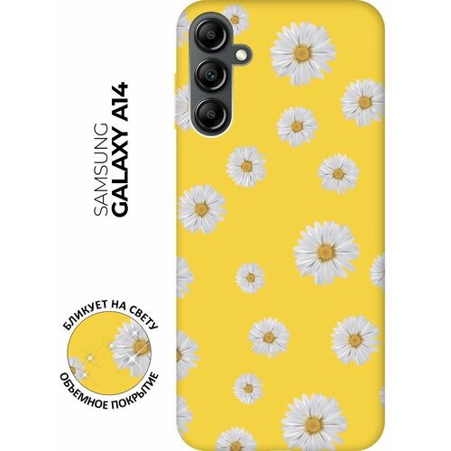 Матовый чехол Camomiles для Samsung Galaxy A14 / Самсунг А14 с 3D эффектом желтый матовый чехол unicorn для samsung galaxy a14 самсунг а14 с 3d эффектом желтый