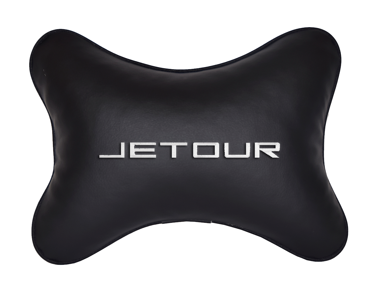 Автомобильная подушка на подголовник экокожа Black с логотипом автомобиля JETOUR