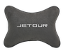Автомобильная подушка на подголовник алькантара D.Grey с логотипом автомобиля JETOUR