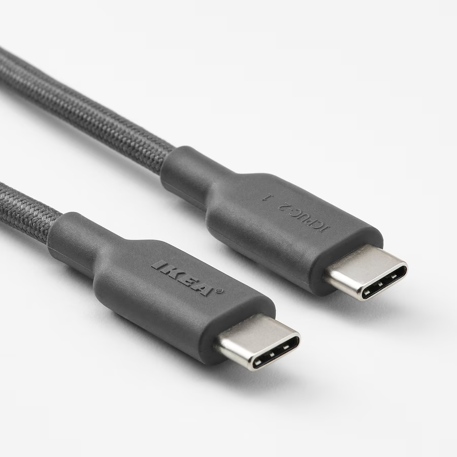 Кабель для зарядки IKEA 1.5 м / 3А икеа лилльхульт USB-C-USB C серый.