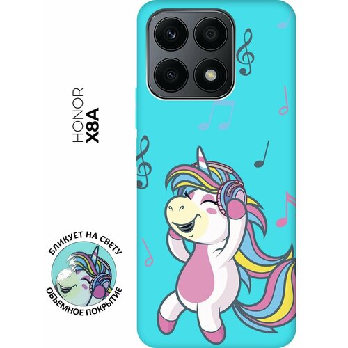 Матовый чехол Musical Unicorn для Honor X8a / Хонор Х8А с 3D эффектом мятный матовый чехол rainbow unicorn для honor x8a хонор х8а с 3d эффектом черный