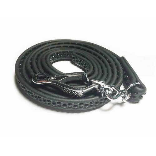 Водилка из биотана супер грип черный 6,35 мм х 16 мм карабин ножницы хром. сталь 75 мм 2 м