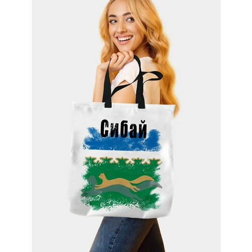 фото Сумка шоппер , белый филя флаги