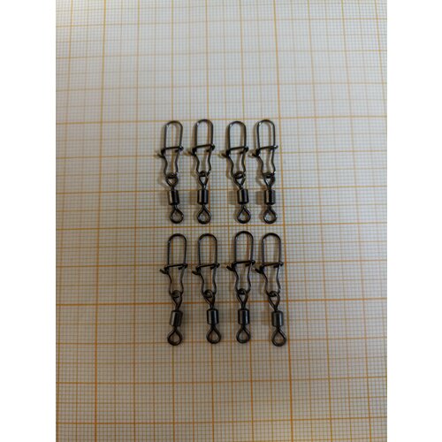 Карабин с вертлюгом рыболовные Fishing swivels 8шт 23кг CR003 # 5 size 25 piece carp fishing swivels snaps with solid ring quick change fishing hook swivels accessories ae008