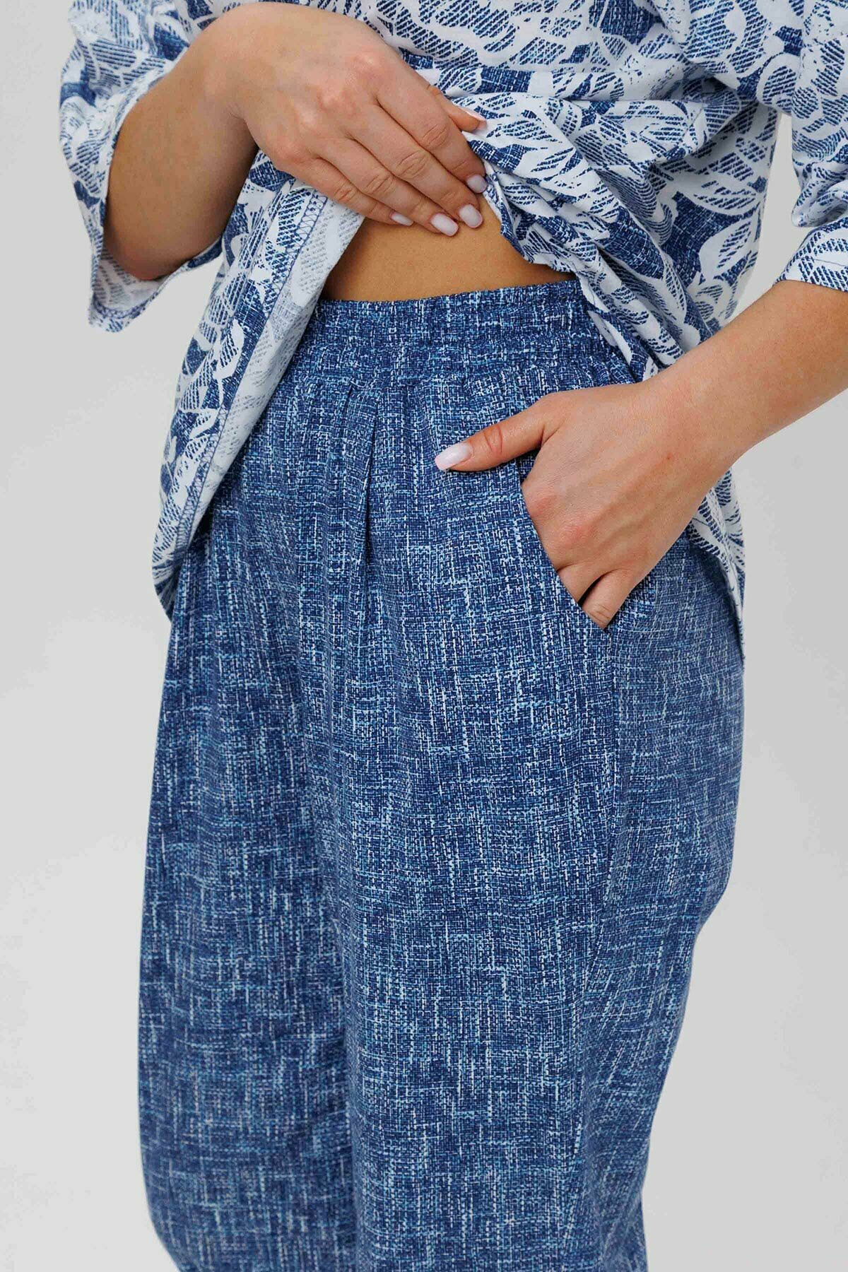 Костюм домашний с брюками Modellini 1755/2 синий, размер 54 - фотография № 16