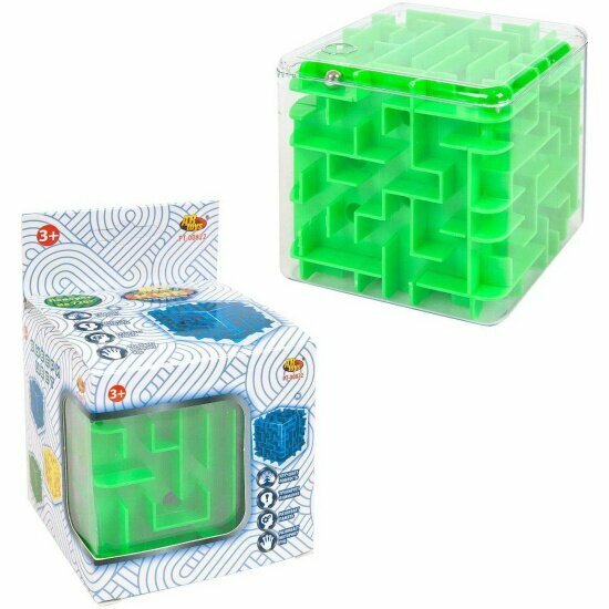 Головоломка Junfa PT-00822 Куб 3D, 3 цвета в ассортименте (зеленый, желтый, синий)