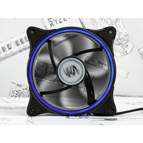Вентилятор WINDMASTER Ring Blue, 120мм, 3pin + Molex, синий.
