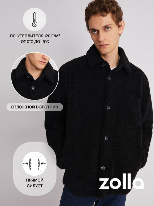 Куртка-рубашка Zolla, размер M, черный