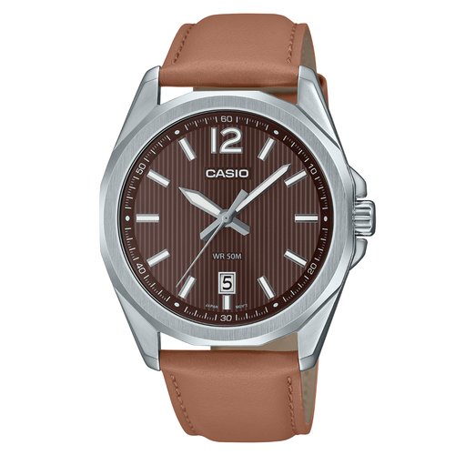 фото Наручные часы casio collection, серый, коричневый