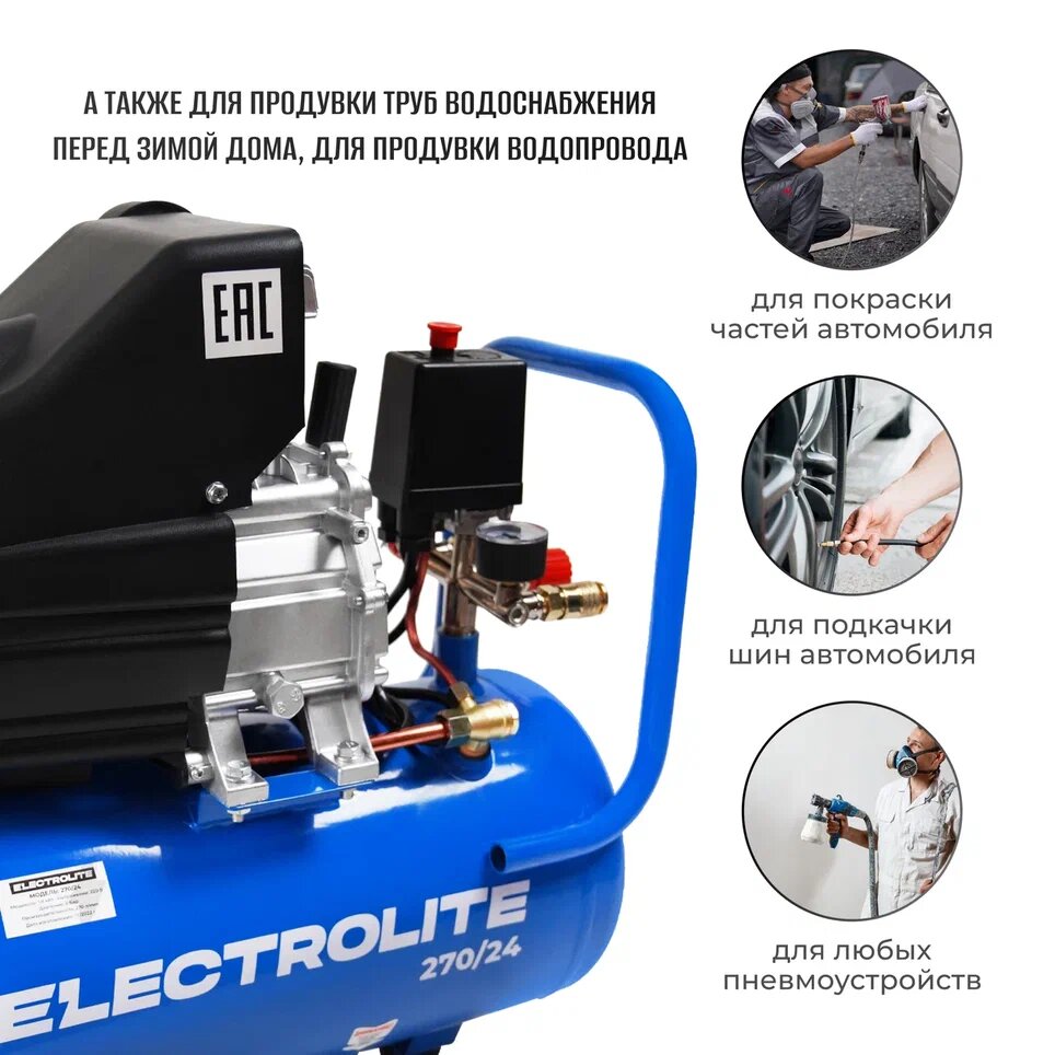 Компрессор масляный Electrolite 270/24 24 л 18 кВт