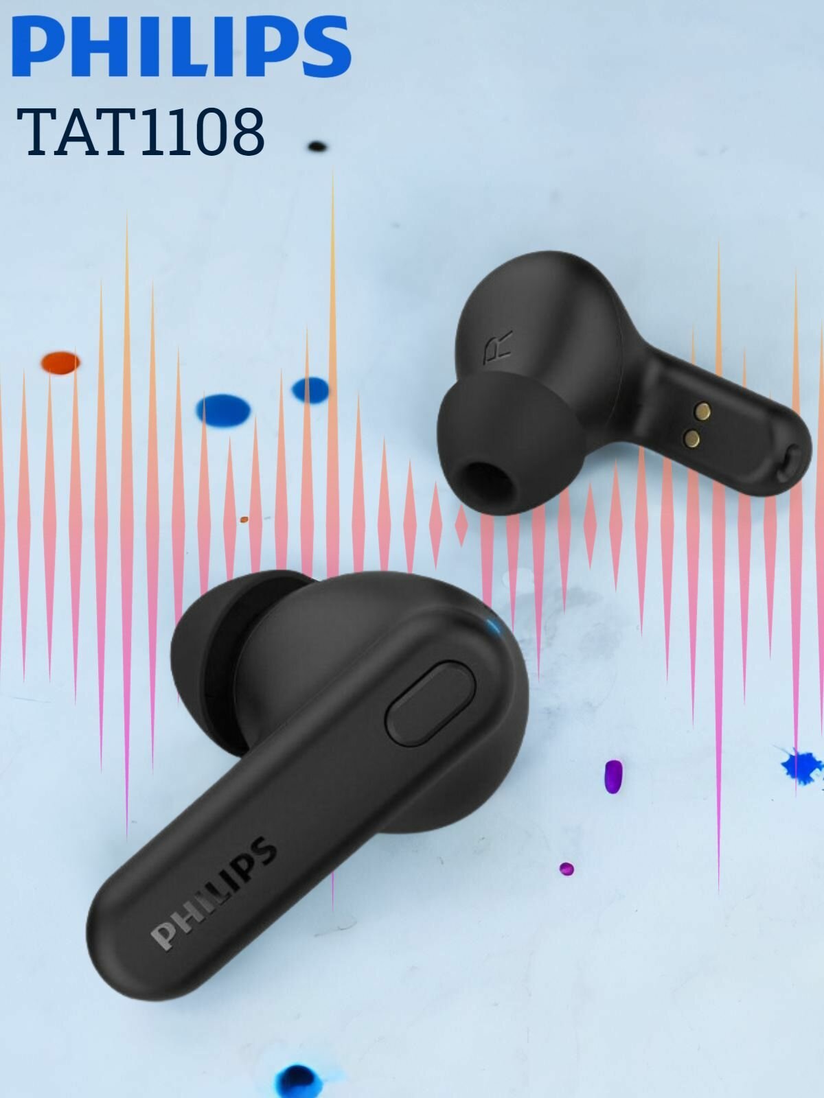 Беспроводные нушники Philips TAT1108 внутриканальные, 20 Гц - 20000 Гц, 16, Bluetooth, 5.3