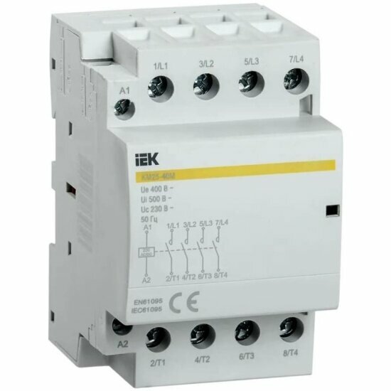 Контактор модульный Iek КМ25-40М AC/DC, MKK21-25-40