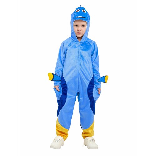 Кигуруми пуговка, размер 104, синий