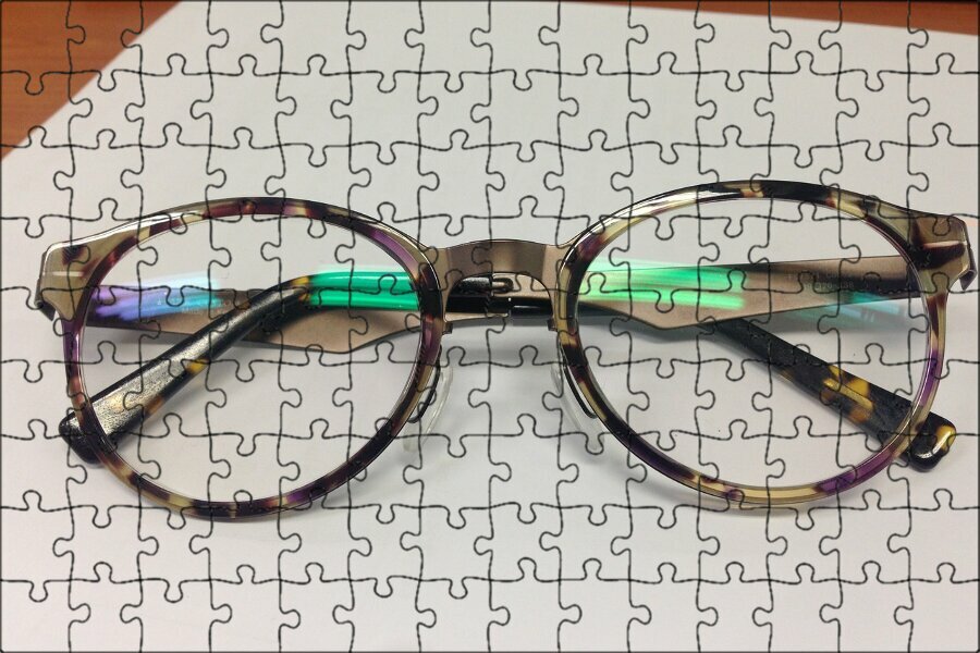 Магнитный пазл "Очки, модные очки, очки мода" на холодильник 27 x 18 см.