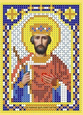 Схема для вышивания бисером (без бисера), именная икона "Святой Равноапостольный Царь Константин" 8 х 11см