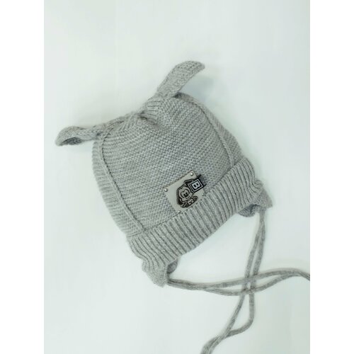 фото Шапка мой ангелок непослушный пёсик, размер 9-12 месяцев (45-47), серый