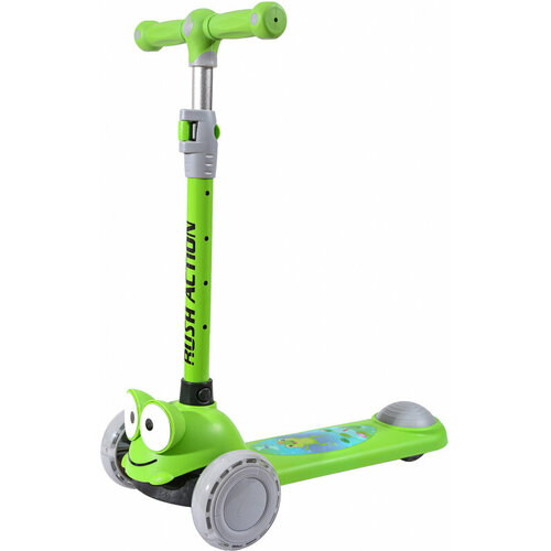фото Самокат rush action 3-х колёсный hd-808 frog, светящиеся колеса