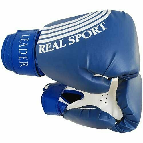 фото Перчатки боксёрские realsport leader 8, синий