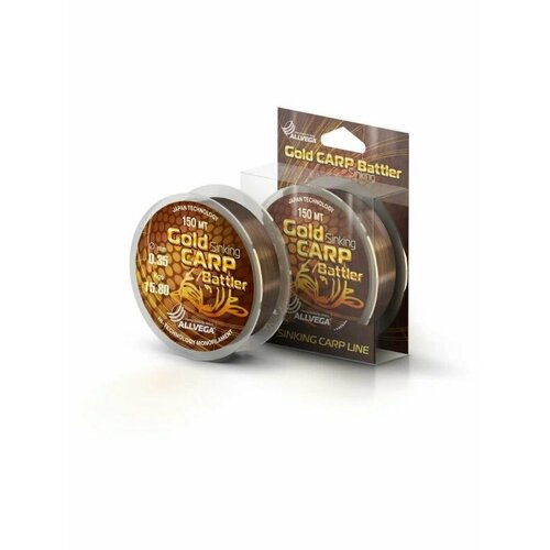 фото Леска allvega gold carp battler 300м 0,35мм, 15,8кг коричневая, тонущая