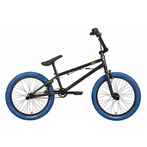 Велосипед Stark Madness BMX 3 (2024) 9 антрацитовый матовый/антрацитовый глянцевый, зеленый/темно-синий