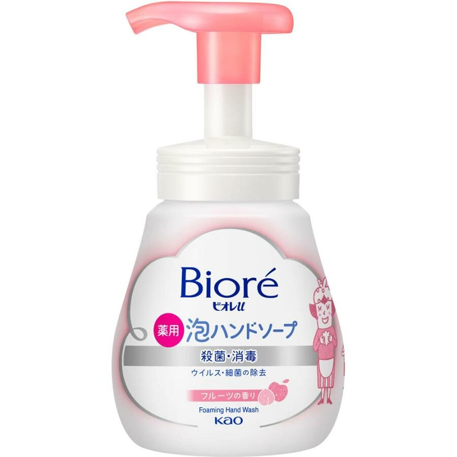 KAO Biore U Антибактериальная пенка для мытья рук с ароматом фрутов, бутылка с пенообразователем 240 мл