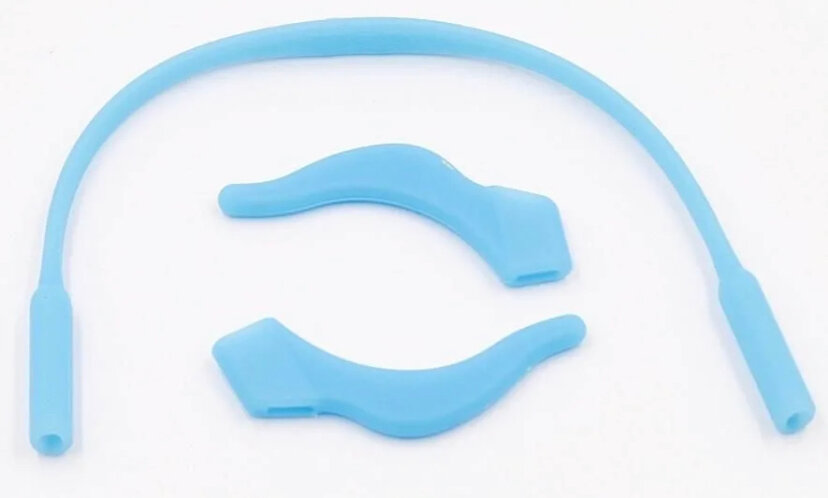 Стопперы и держатель для детских очков силиконовый голубой