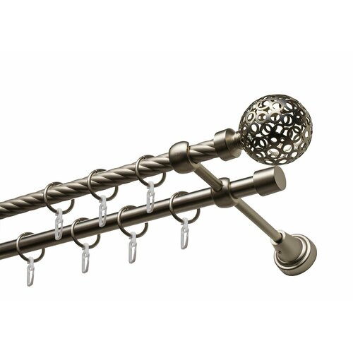 Карниз для штор 3,6 метра AICITY метеор твист 22 хром матовый