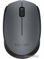 Мышь LOGITECH M170, беспроводная, USB, серый и черный (910-004646)