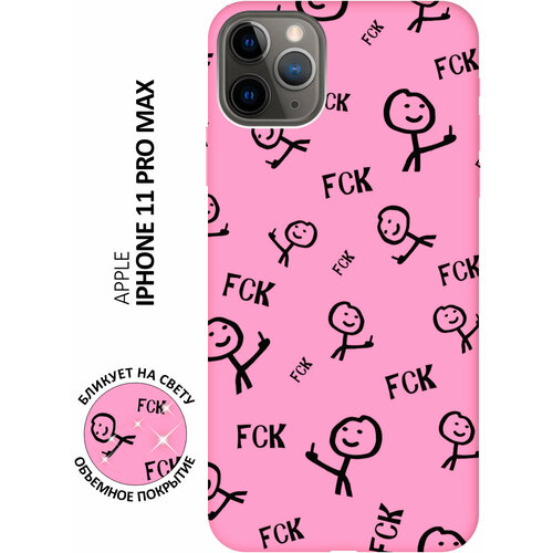 Силиконовый чехол на Apple iPhone 11 Pro Max / Эпл Айфон 11 Про Макс с рисунком Fck Pattern Soft Touch розовый силиконовый чехол на apple iphone 11 pro max эпл айфон 11 про макс с рисунком fck pattern