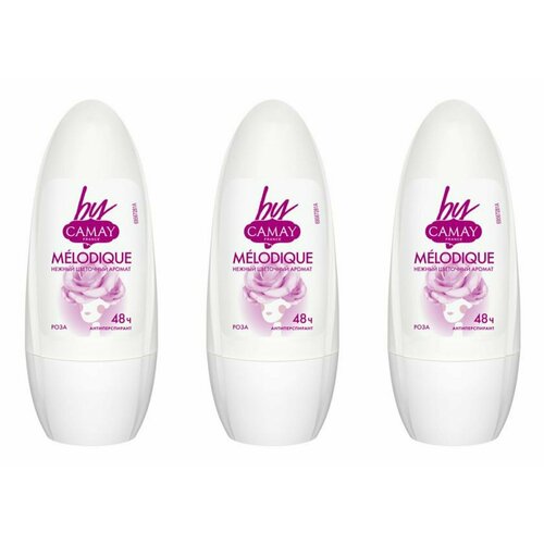 Camay BY Део-ролик Melodique Роза, 50 мл, 3 шт