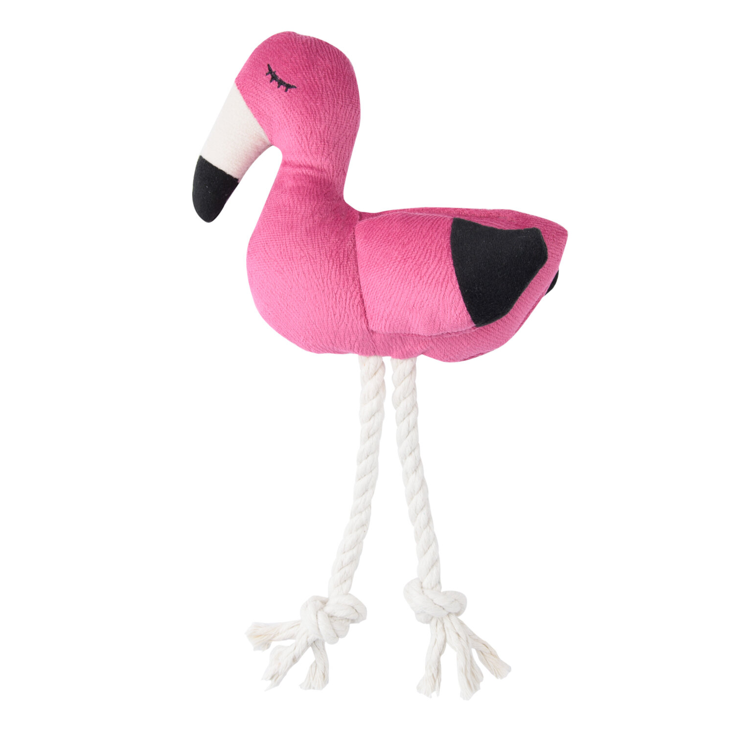 Mr.Kranch игрушка для собак фламинго с канатом и пищалкой (25 х 13,5 х 6 см., Ярко-розовый) - фото №5