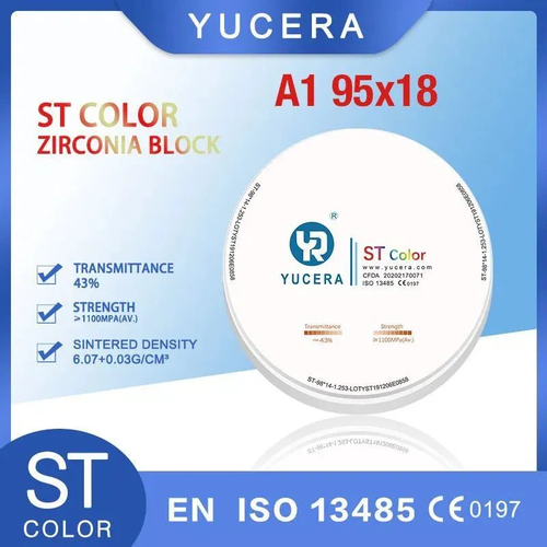 Стоматологический циркониевый блок Yucera ST Color A1 95х18