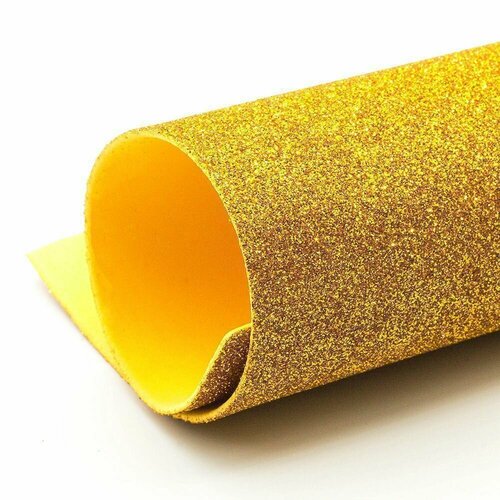 Фоамиран глиттерный золото