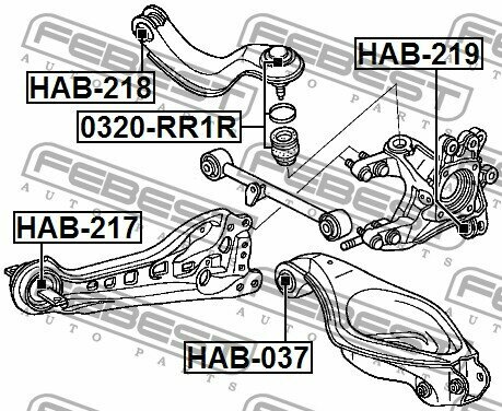 Сайленблок задней цапфы FEBEST HAB219