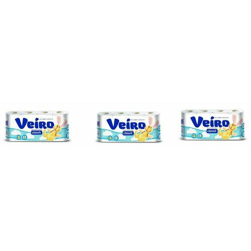 Veiro Туалетная бумага Classic, 2 слоя, 8 рулонов - 3 уп/ veiro туалетная бумага 3 слоя 8 рулонов 3 уп