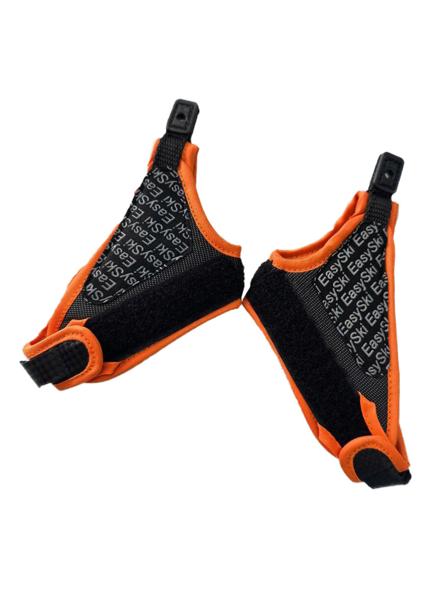 Темляки XL для лыжероллерных, роллеров, лыжных, скандинавских палок палок с креплением Clip, черный, оранжевый