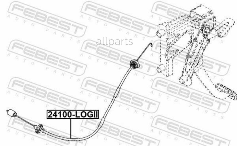 FEBEST 24108-LOGII Трос сцепл. RENAULT LOGAN II/SANDERO II/LODGY 12-