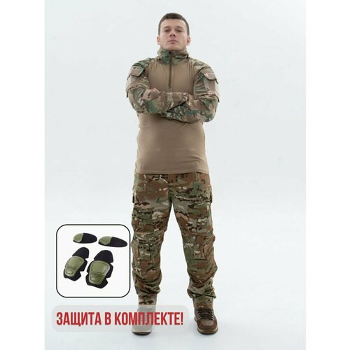 фото Боевая тактическая рубашка combat shirt xxxl, мультикам multicam с защитой yuda