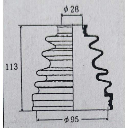 0443835012 Пыльник шрус (28X95X113) FB2169 Пыльник привода