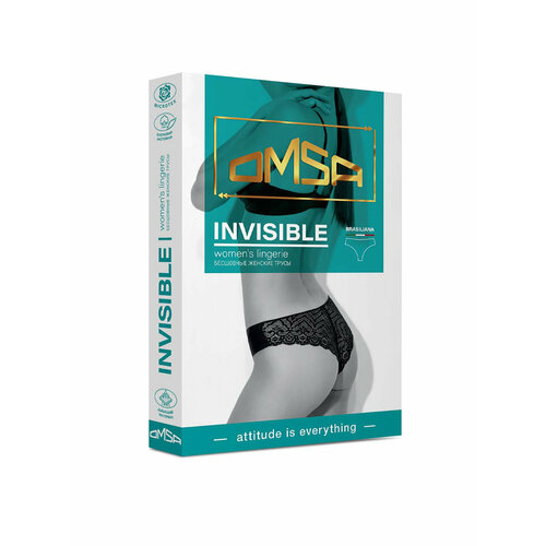 фото Трусы omsa invisible brasiliana, размер 46=m, белый, экрю