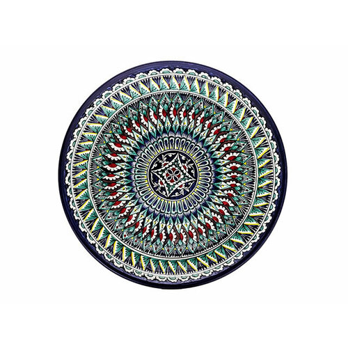 Блюдо для подачи плова, ляган круглый "Риштанская Керамика", диаметр 38 см RSN157
