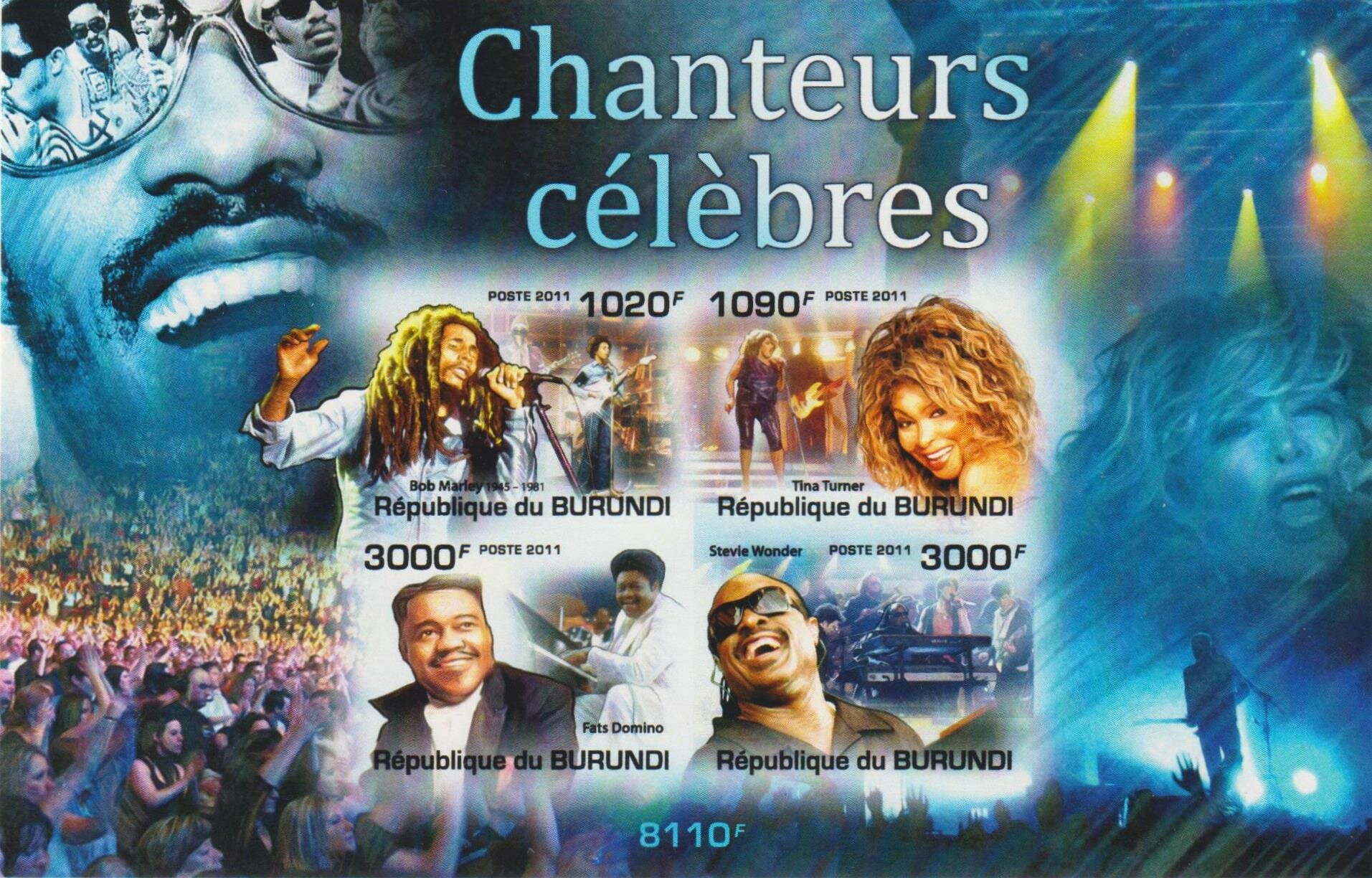 Почтовые марки Бурунди 2011г. "Знаменитые певцы" Певцы MNH