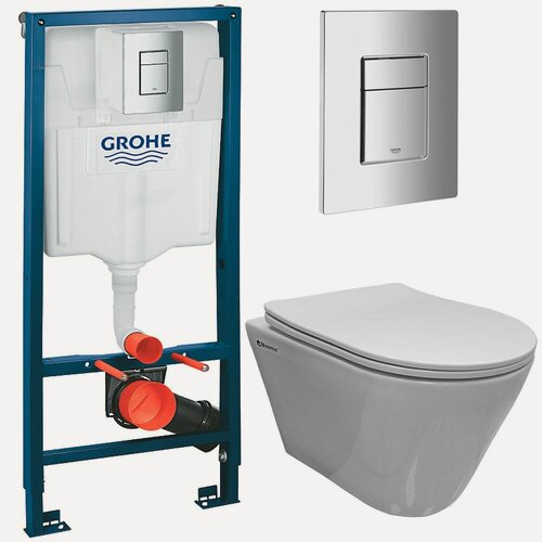 Изображение товара Инсталляция Grohe Solido 38811000 + унитаз Bloomix Roland 1201 безободковый с сиденьем